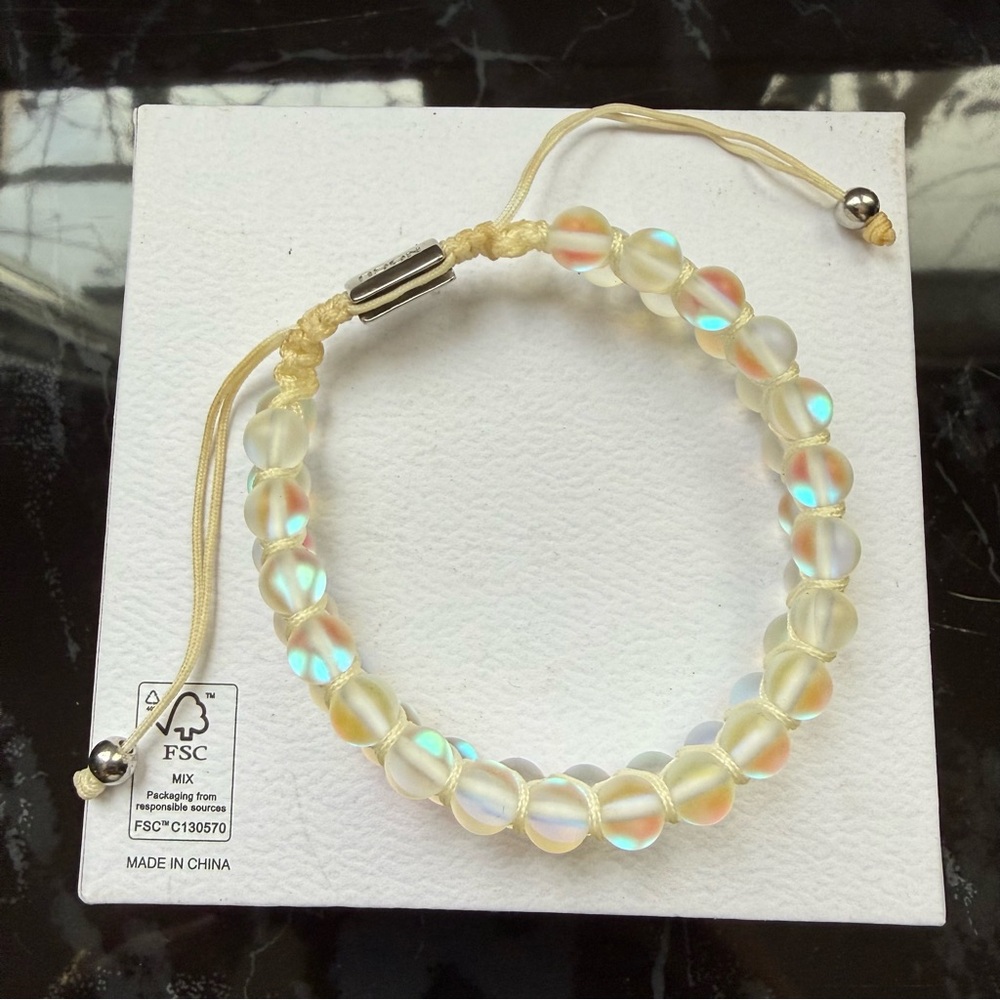 Luminous Beaded Bracelet with Adjustable Cord